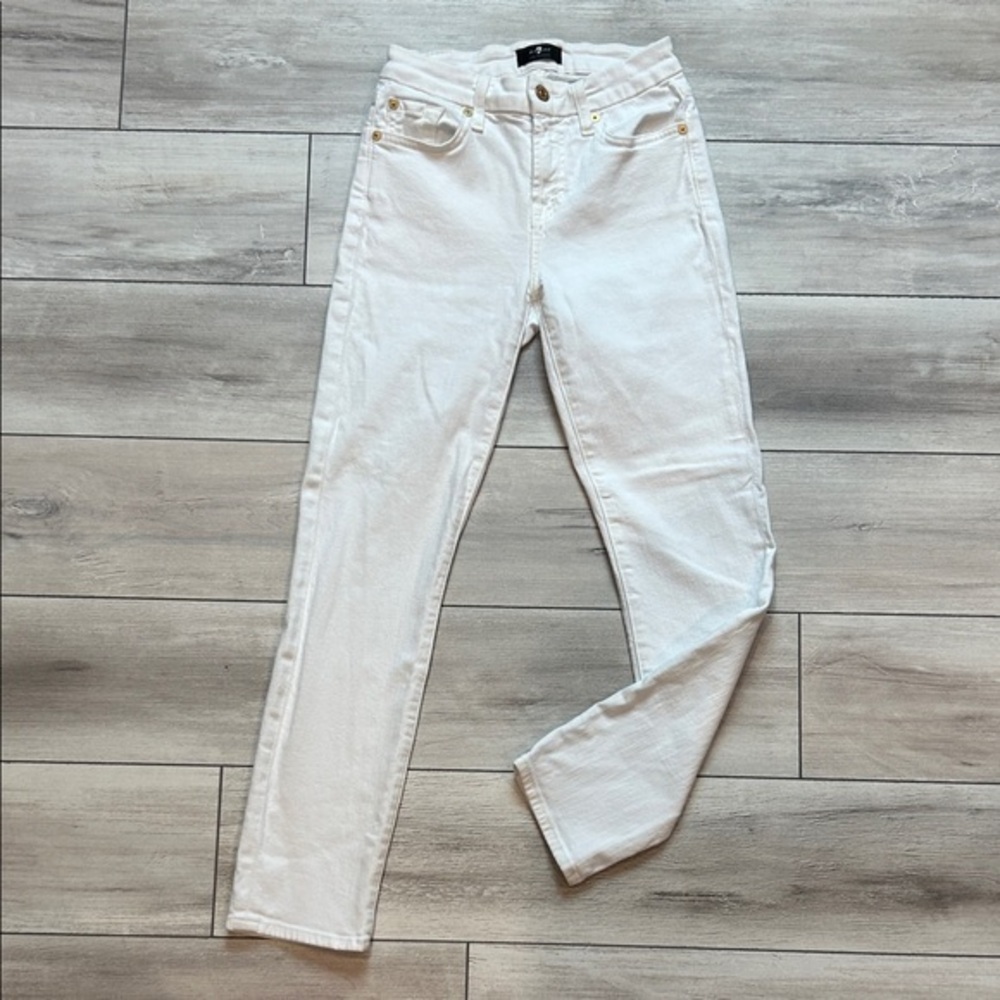 7FAMK Kimmie Crop white cropped skinny fit jeans size 24